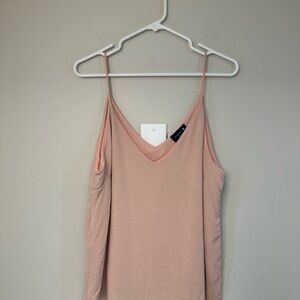 Paperoc light pink Camisole tank Top spaghetti strap silver metallic XL shirt